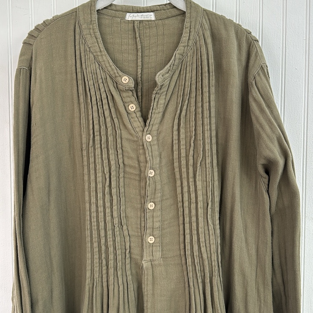 FREE PEOPLE X CP SHADES YOKO TUNIC /DRESS 
SIZE LARGE  OLIVE/ POPULAR / SOLD OUT - Picture 4 of 7